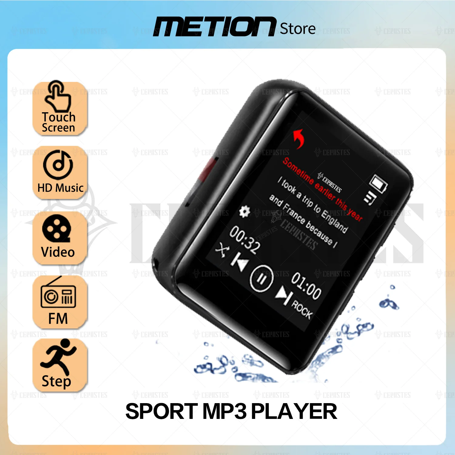 NEW MP3 Music Player Lossless Bluetooth Portable Sports Walkman 1.8”Full Touch screen MP4player speaker/FM/pedometer/alarm clock