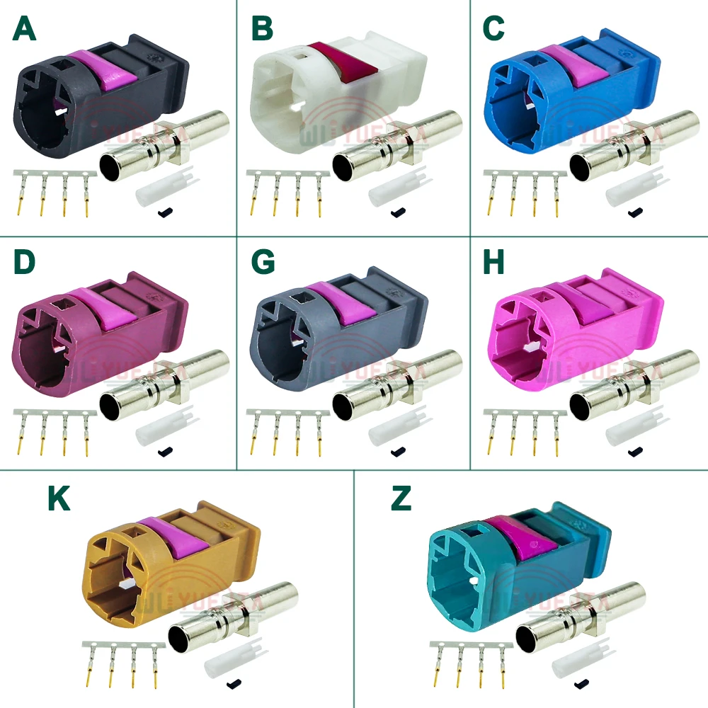 

4Pin Code A/B/C/D/G/H/K/Z HSD LVDS Male Connector Crimp Straight Male Plug Car Vihicle LVDS Connector for 4-Core Dacar 535 Cable