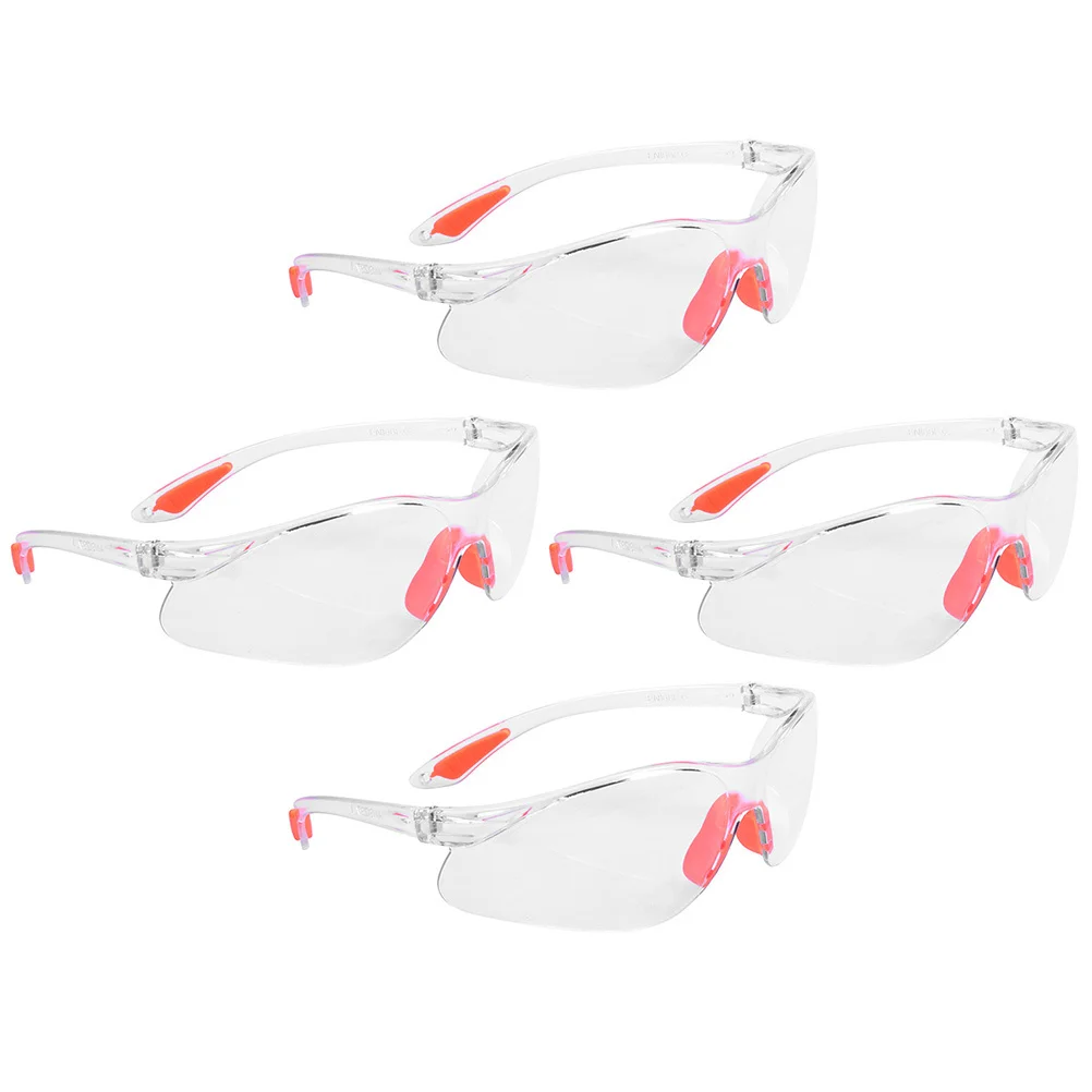 

4Pcs Silicone Safety Glasses Polycarbonate Protective Eyewear Clear Work Goggles for Construction Woodworking Lab Cycling Ansi