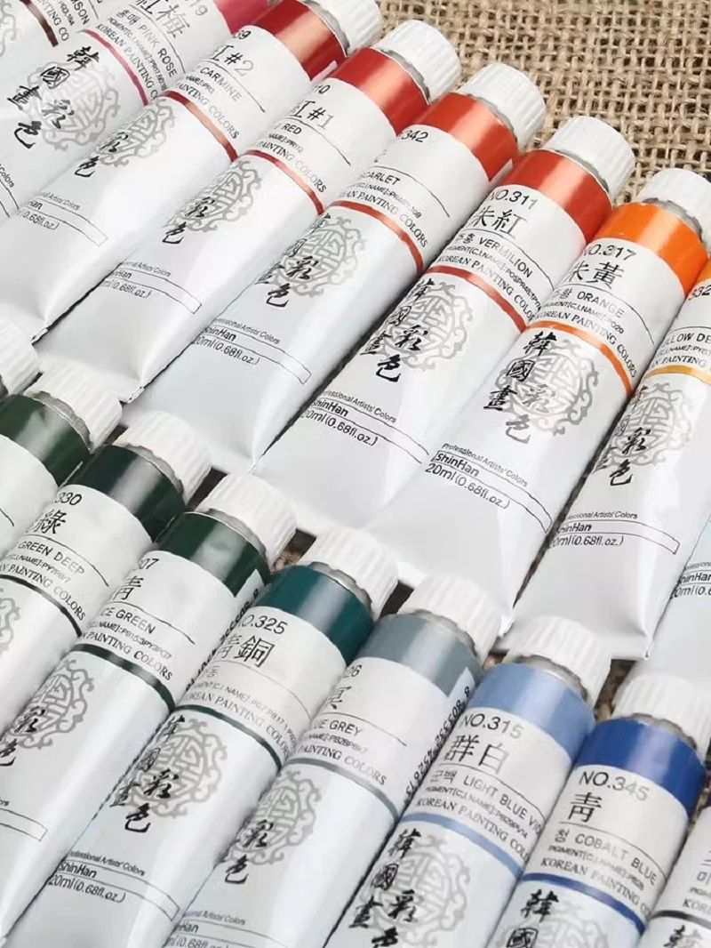 Korea Original ShinHan Watercolor pigments Artist Chinese Paint 20ml Tube Paint Painting Art Supplies