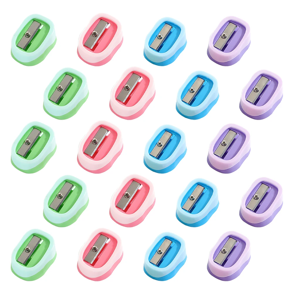 

20 Pcs Portable Mini Pencil Sharpener Cute H Held for Kids Bulk School Supplies Color Sharpener Manual Students