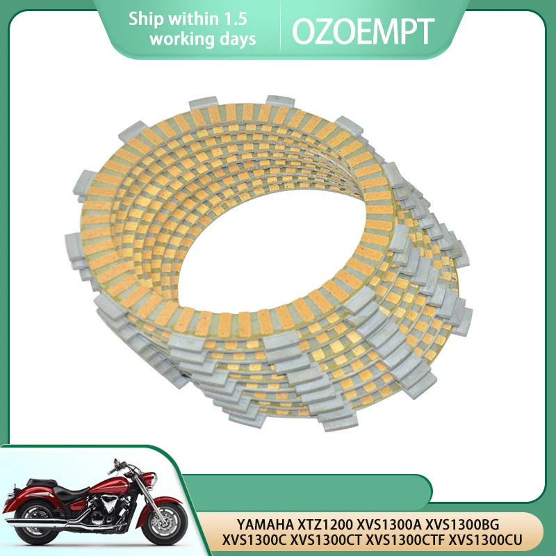 OZOEMPT Fibrous Clutch plate Apply to YAMAHA XTZ1200 XVS1300A XVS1300BG XVS1300C XVS1300CT XVS1300CTF XVS1300CU