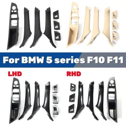 Carbon Fiber Car Interior Door Handle Armrest Panel Pull Trim Cover Set For BMW 5 Series F10 F11 520i 523i 525i 528i 530i