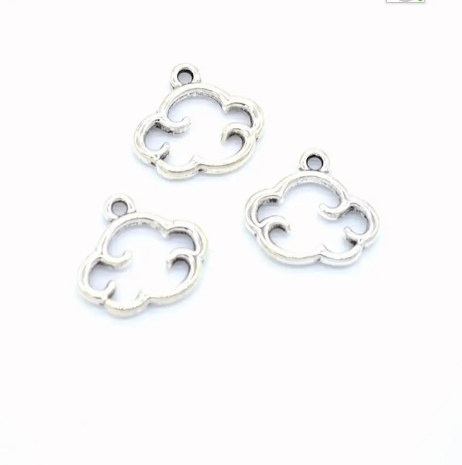 20pcs Charms Floating Clouds 13x15mm Antique Silver Color Pendants Making DIY Handmade Tibetan Finding Jewelry F0755
