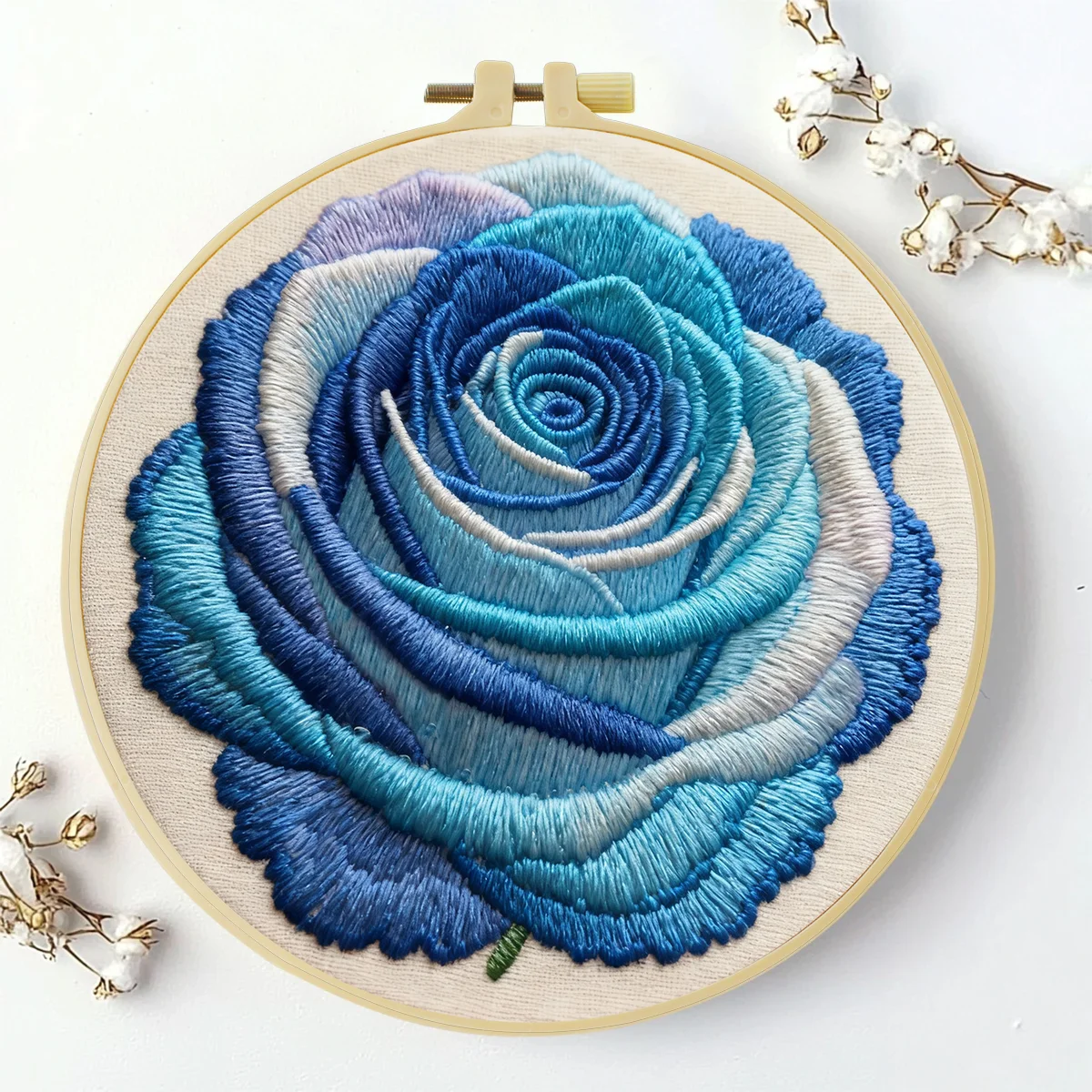 1 Stück 20X20CM/15X15CM 7,87/6,3 Zoll Blumen-Stickerei-Starter-Kit DIY-Kit DIY-Stickerei-Set Handarbeiten Nadelkunst – Detail 2