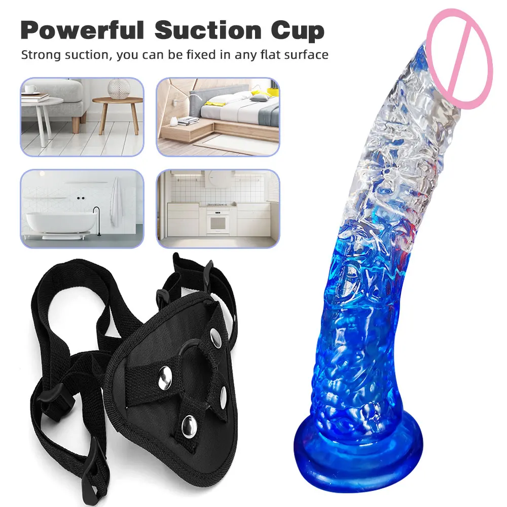 Harness Women Panties Realistic Penis Cock Strap-On Strapon Dildo With Suction Cup Dildo Belt Harness Sex Toys for Lesbian