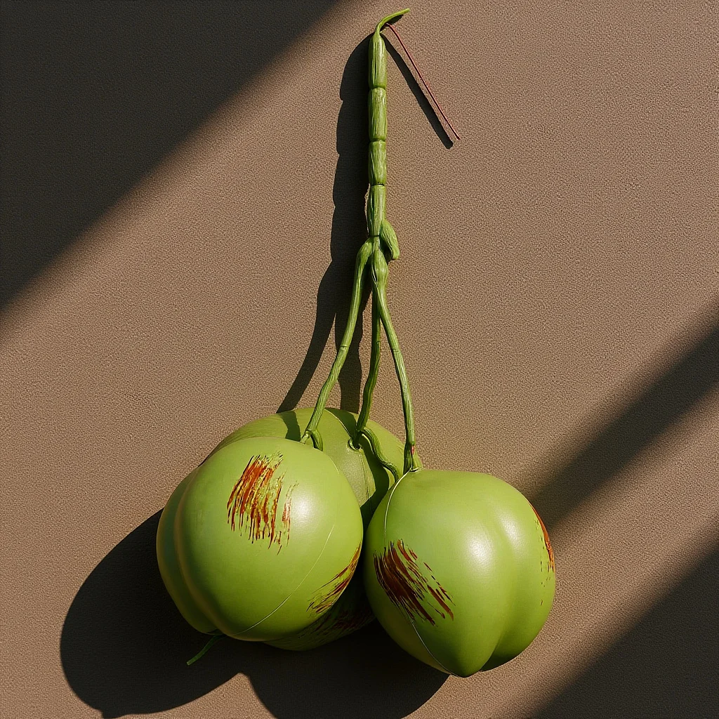 

1 Bunch Coconut Tree Decoration Lifelike Artificial Coconuts Tropical Party Table Decor Photo Prop Artificial Coconuts