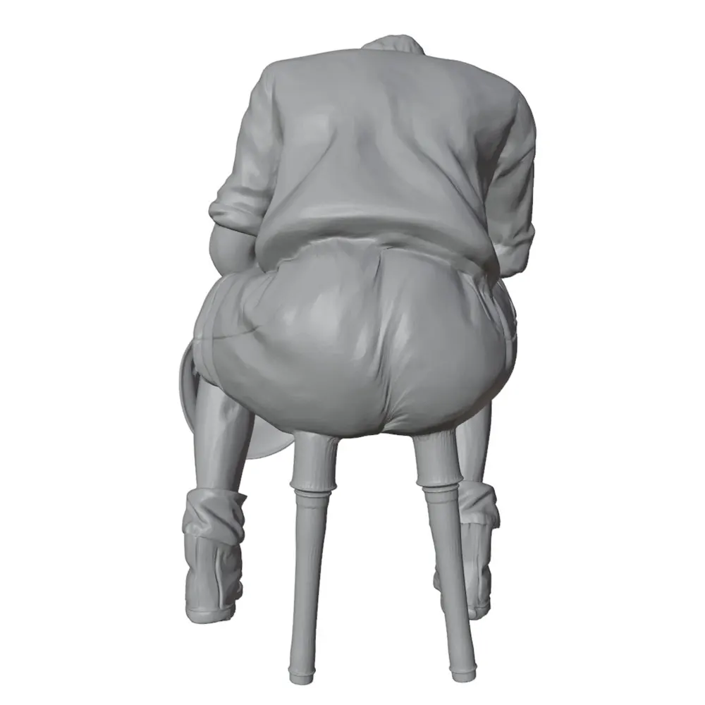 1/24/6 Scale model of a resting soldier, yearning for peace, 3D printed gray model statue, high-precision resin model, Uncolored