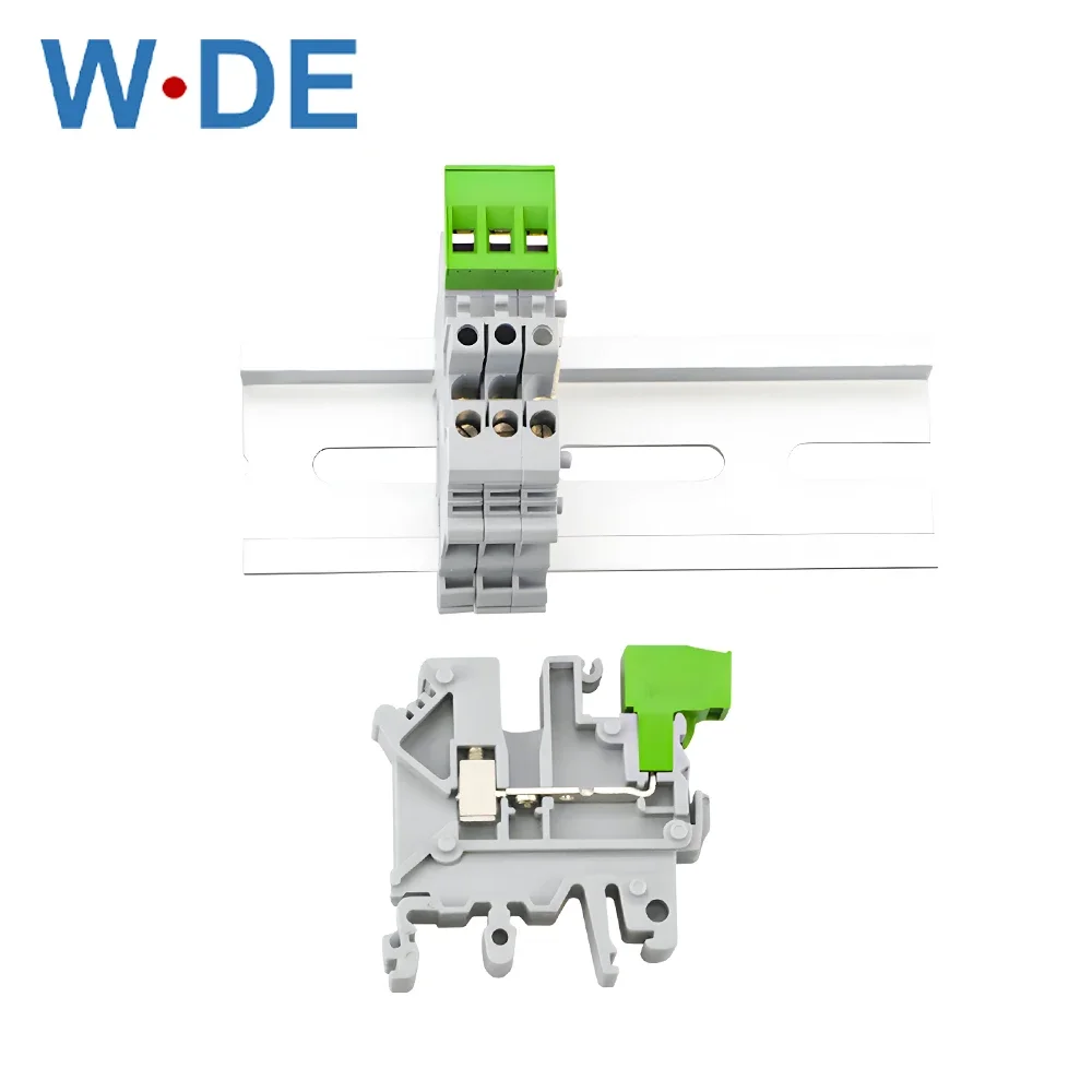 1Set Din Rail Terminal Block UK-2.5V/5.08 PCB Pin Terminal Block With PCB Universal Screw Connection Wire Conductor PCB Type