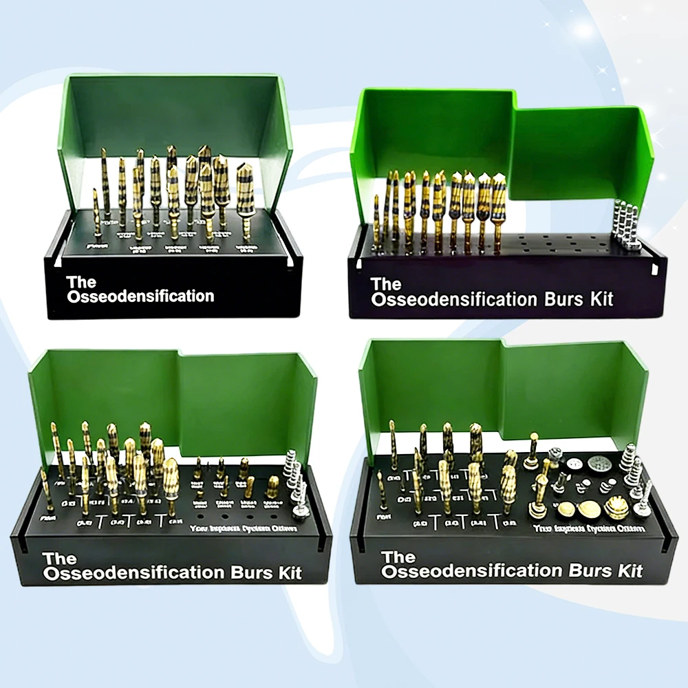 

Dental Implant Osseodensification Bur Kit for Bone Densification Site Prep Graft Stability and Implant Placement