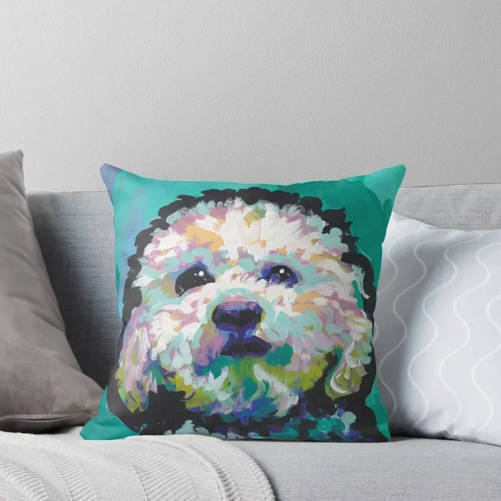

Poodle Maltipoo Dog Bright colorful pop dog art Throw Pillow Cusions Cover Sitting Cushion Cushion Child Christmas Covers pillow