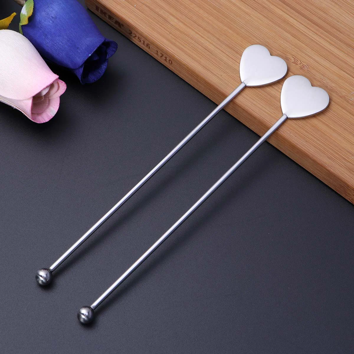 5 Pcs Fruit Stick Cocktail Stainless Steel Martini Pick Coffee Stirrers Beverages Drink Picks