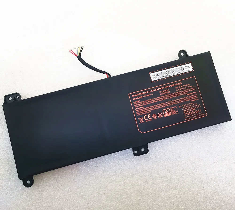 Batería de calidad Original para ordenador portátil, 66Wh, 4320mAh, 15V, PA70BAT-4, para PA70HP6-G