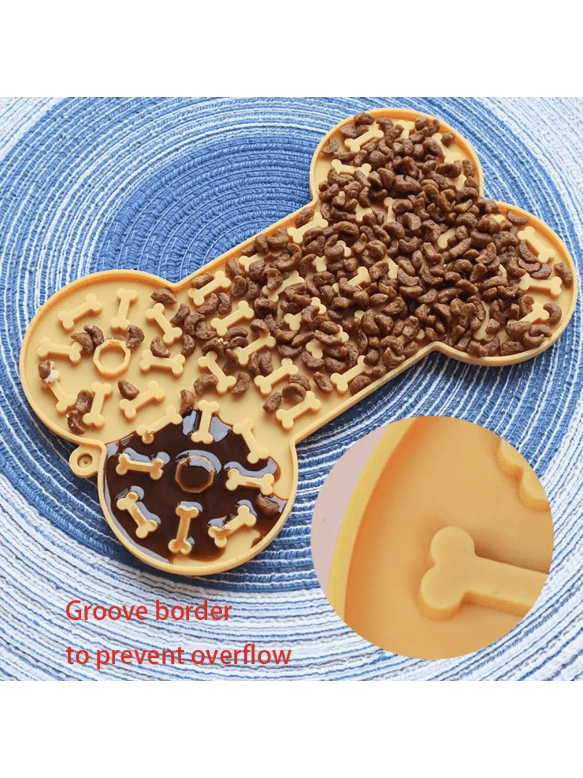 

1pc Lick Pad Pet Slower Feeder Bone Shape Licky Mat For Puppy Kitten Silicone Food Dispenser Dogs Cats Peanut Butter Feeding Lic