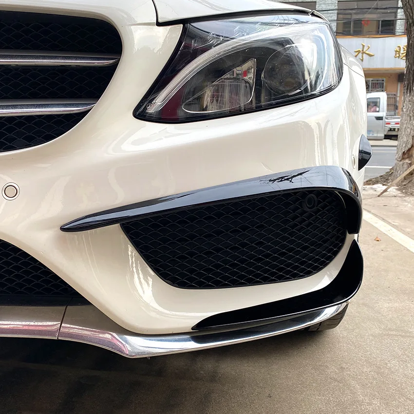 2015-2018 Front Bumper Spoiler Fog Lamp Cover Air Knife Splitter Body Kit For Mercedes-Benz C-Class W205 C180 C200 C260 C43 AMG - view 4