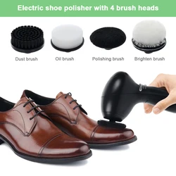 Portable Shoe Polisher Shoes Scrubber Brushes Home Cleaning Tools 4 Multi-purpose Brush Heads Brighten Brush Shoe Brush System