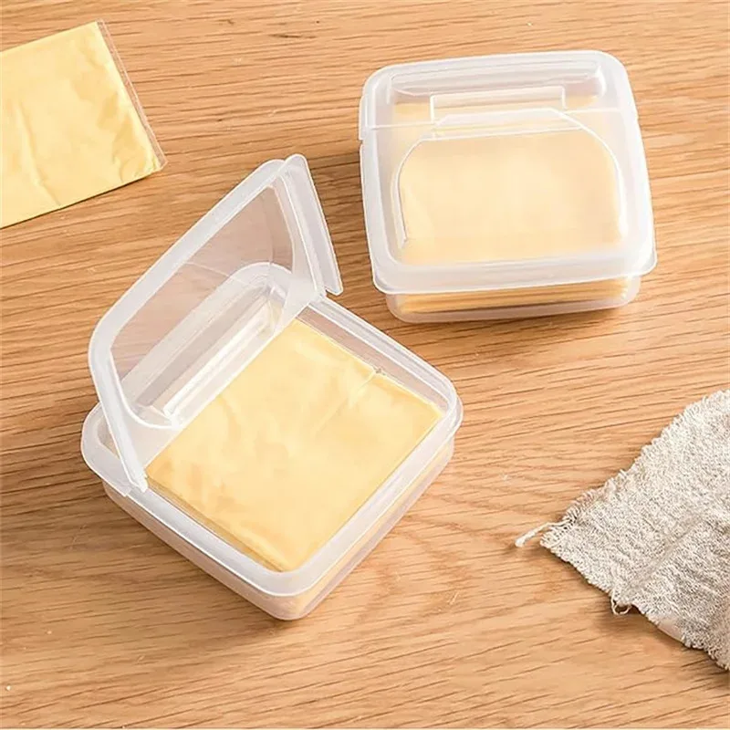 1pc Plastic Refrigerator Storage Cheese Box, Cheese Container, Butter Block Cheese Slice Storage Box