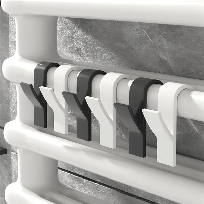 

TFORU-Kitchen Bathroom Hanger Clips Storage Racks Hanger Heated Towel Radiator Rail Clothes Scarf Hanger Hooks Holder Easy To Us