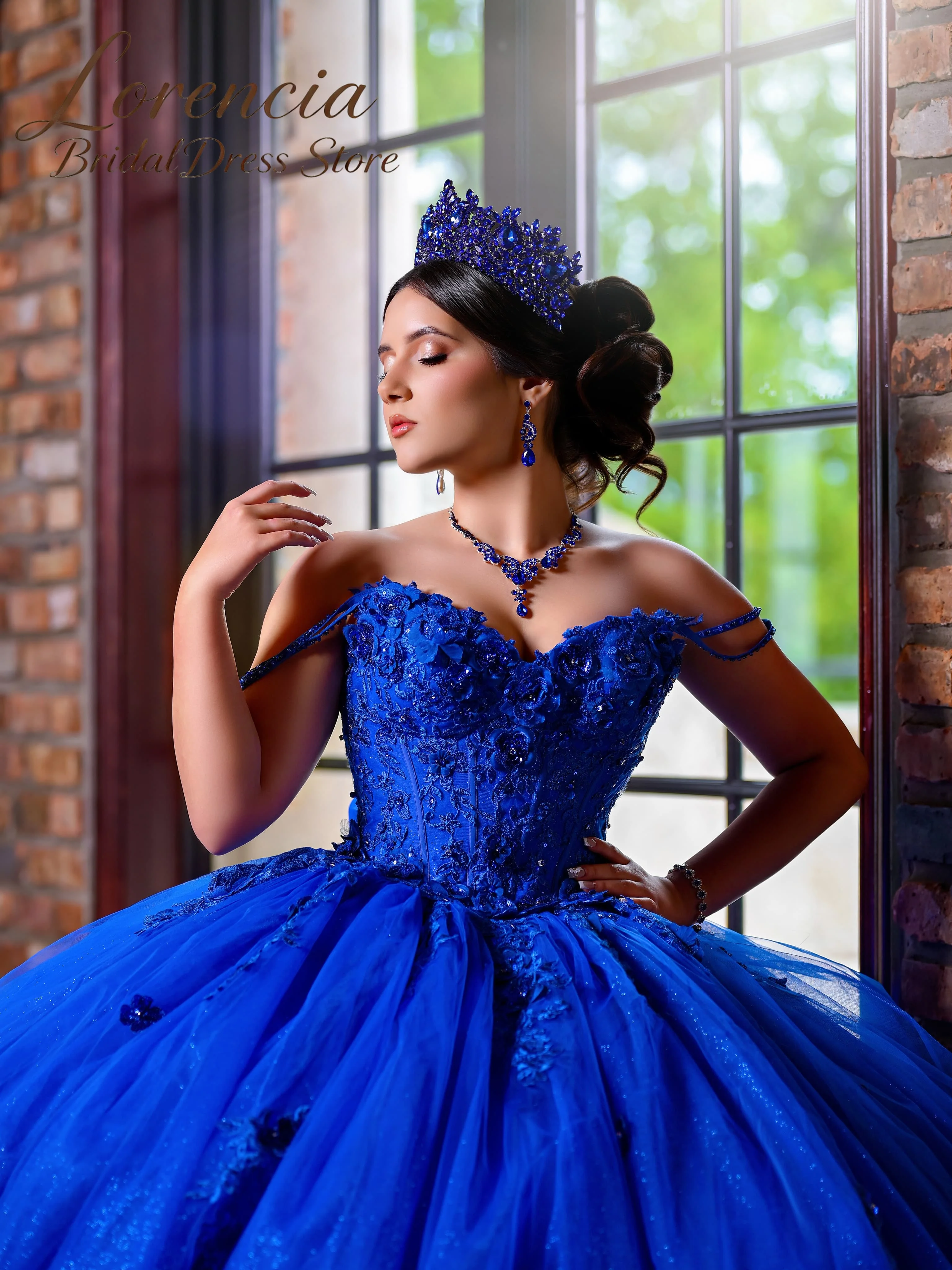 Spaghetti Strap Sweetheart Quinceanera Dresses 3D Floral Lace Appliques Glitter Tulle Ball Gowns Customized Vestidos De 15 Anos view 3