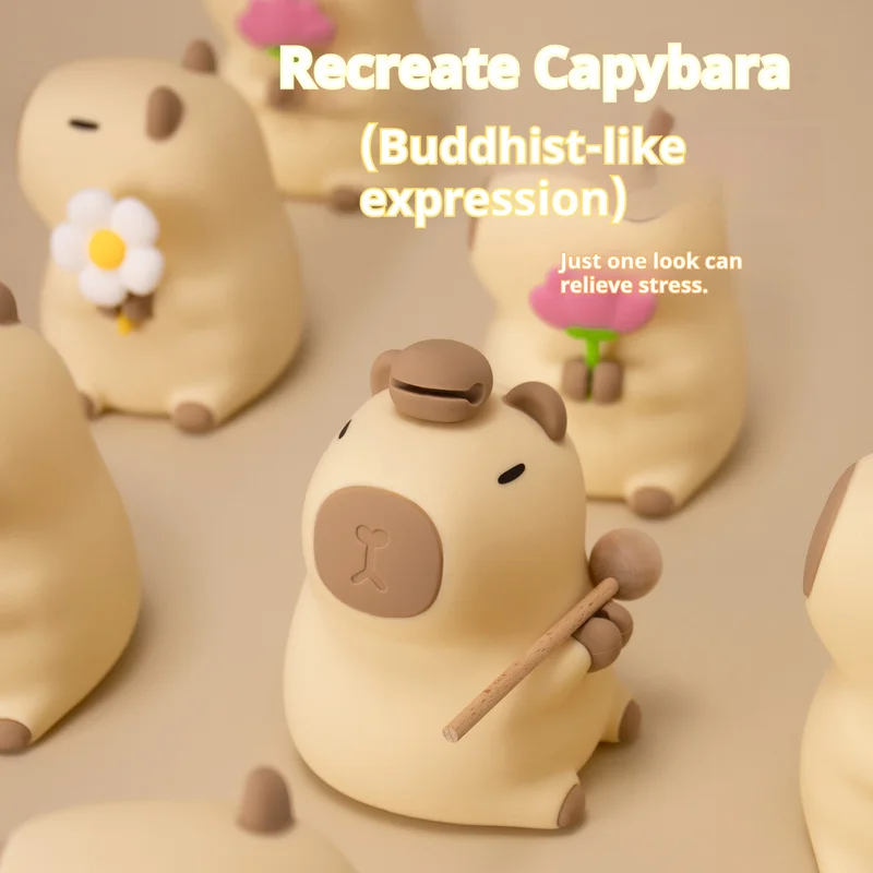 Capybara Night Light Silicone Cute Animal Lamp For Bedroom Desktop Decor Birthday Gift For Men Women Friends Mid-Autumn