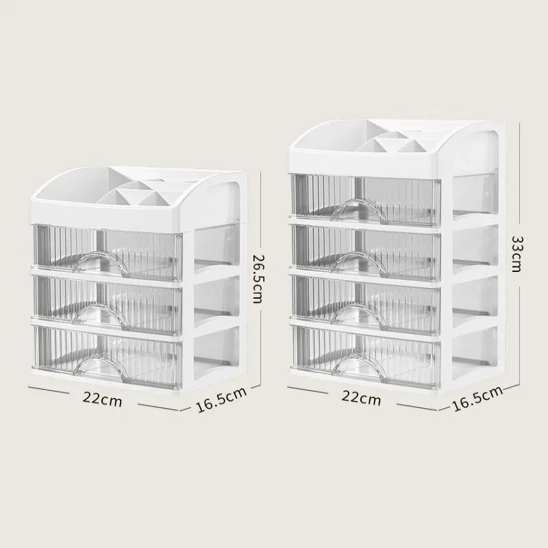 Desktop Storage Box Drawer Style Cosmetic Storage Box Large Capacity Transparent Multi-Layer Multifunctional Desktop Storage Box