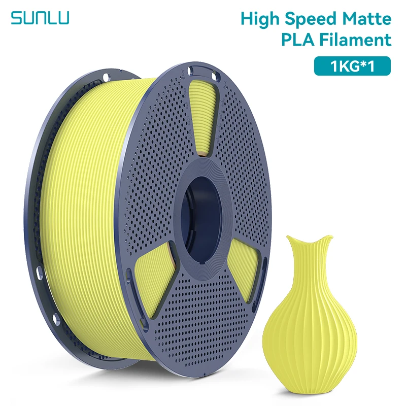 SUNLU High Speed Matte PLA Classic Filament 1.75mm 600mm/s Netjes Gewikkeld 1KG Herbruikbare Spoel Geschikt voor Navulling van de Meeste FDM 3D Printers