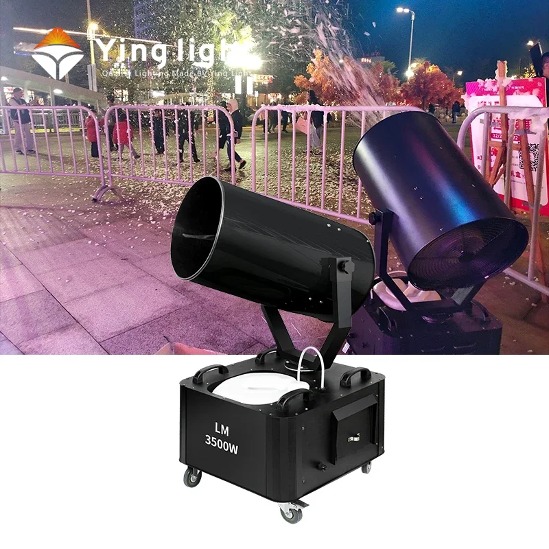 Outdoor 3500w Moving Head Snowflakes Machine With Flight Case 90 Degree Snow Making Machine For Wedding Party Events