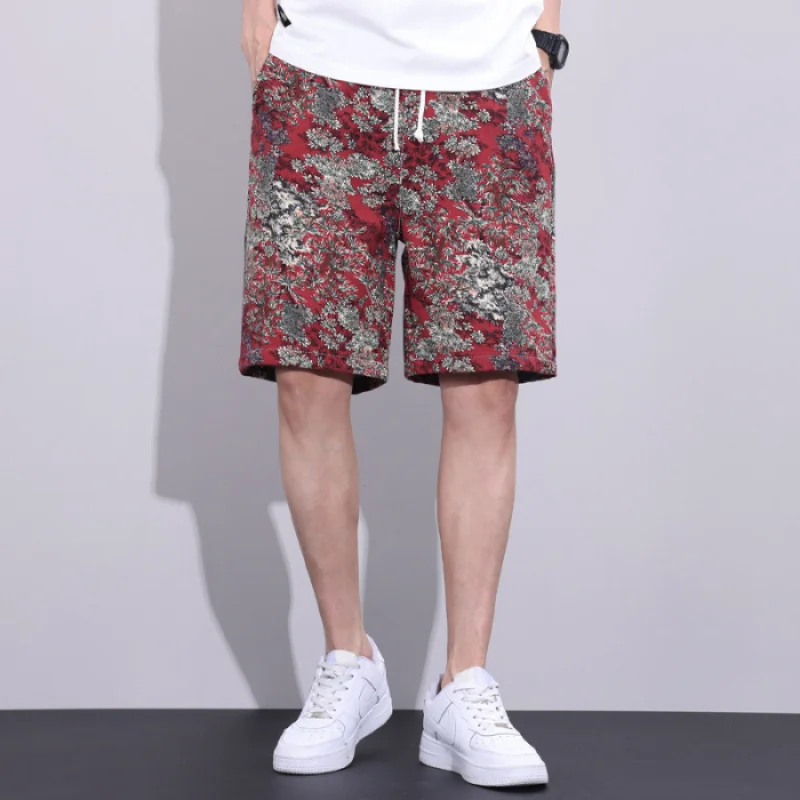 

New Men'S Casual Shorts 2024 Summer Fashion Thin Straight Print Loose Street Versatile Party Cotton Comfortable Beach Pants