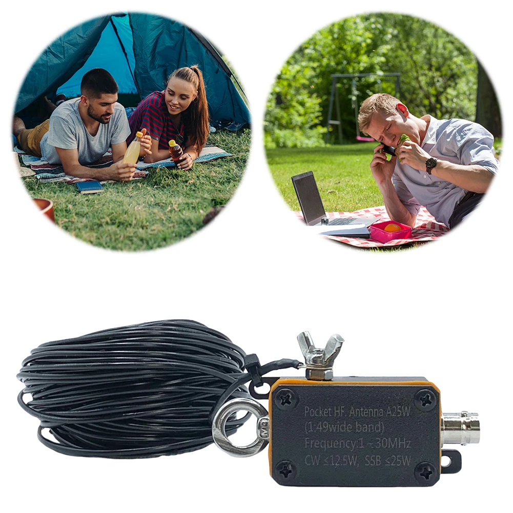 

Pocket HF Antenna 1-30MHz Wideband End-fed Halfwave Antenna HF Shortwave Antenna CW SSB End Fed Half Antenna with Storage Bag