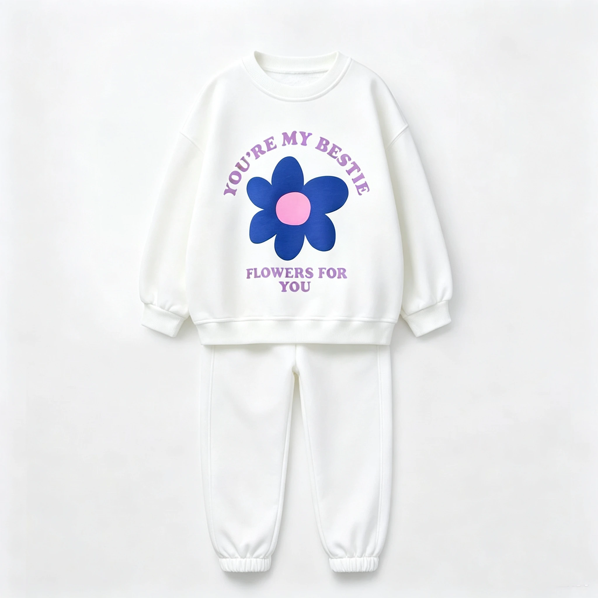Modisches Einfaches Kinder 2-teiliges Set Mädchen Sweatshirt + Hose Lässiges Zweiteiler-Outfit Herbst Kinderkleidung Trainingsanzüge 0-6 Jahre – Detail 4
