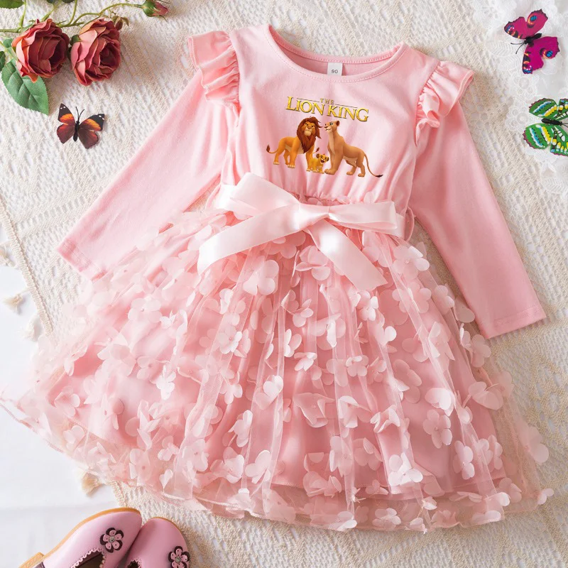 

The Lion King Princess Dress Girls Dress Spring Autumn Kids Long-sleeved For Children's Party Clothes Cartoon Tulle Dresses 2-6Y