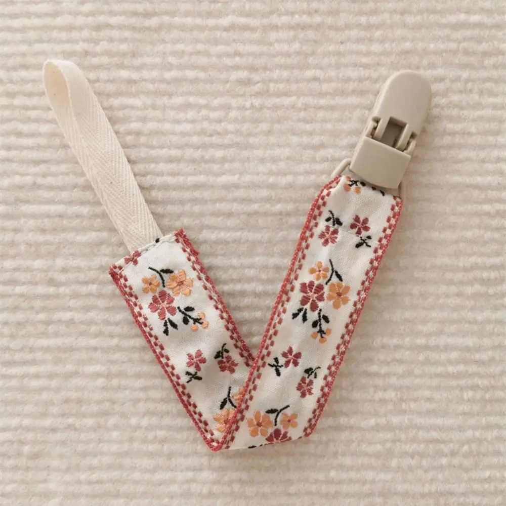 

Ethnic Style Baby Cloth Pacifier Chain Adjustable Teether Toys Straps Soother Holder Floral Dummy Clips Nipple Holder Clips Baby