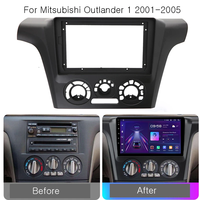 

Автомобильный радиоприемник для Mitsubishi Outlander 2001 2002 2003 2004 2005, аудио стереосистема, комплект монтажной рамы на приборной панели