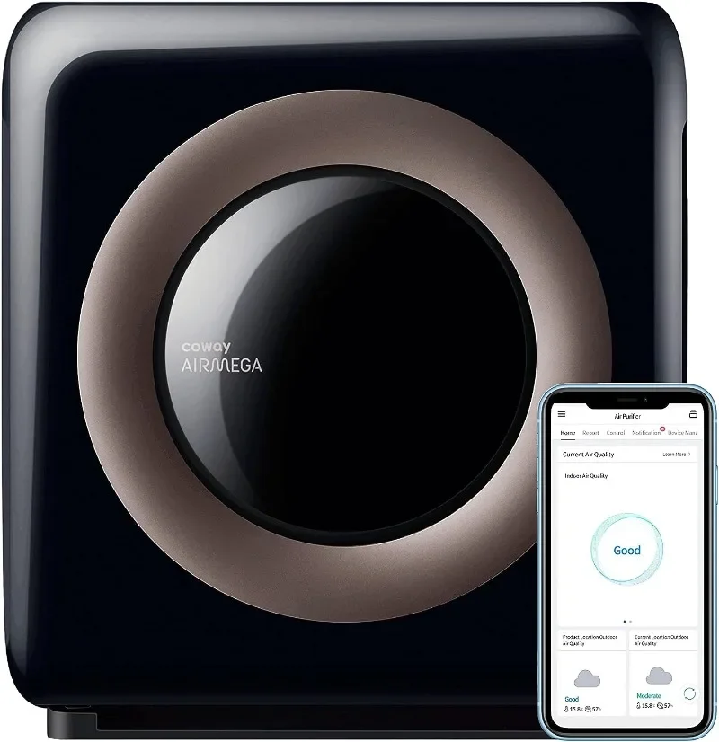 Coway Airmega-Purificador HEPA True, Monitoramento da Qualidade do Ar, Temporizador Automático, Indicador de Filtro, AP-1512HH(W)