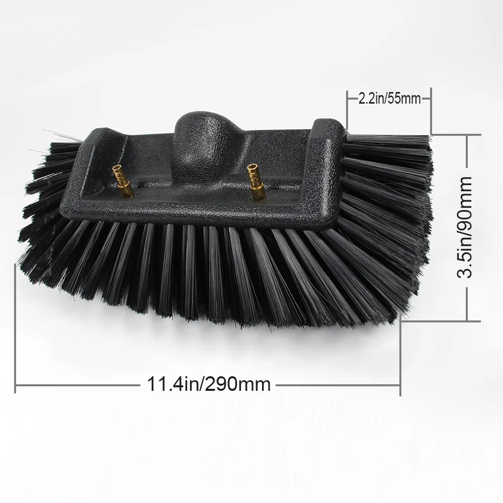 Accessory Water Fed Flow Through Five Surface Brush Head for Window/Solar Panel/Track/Boat Cleaning Soap Dispenser (Without Pole
