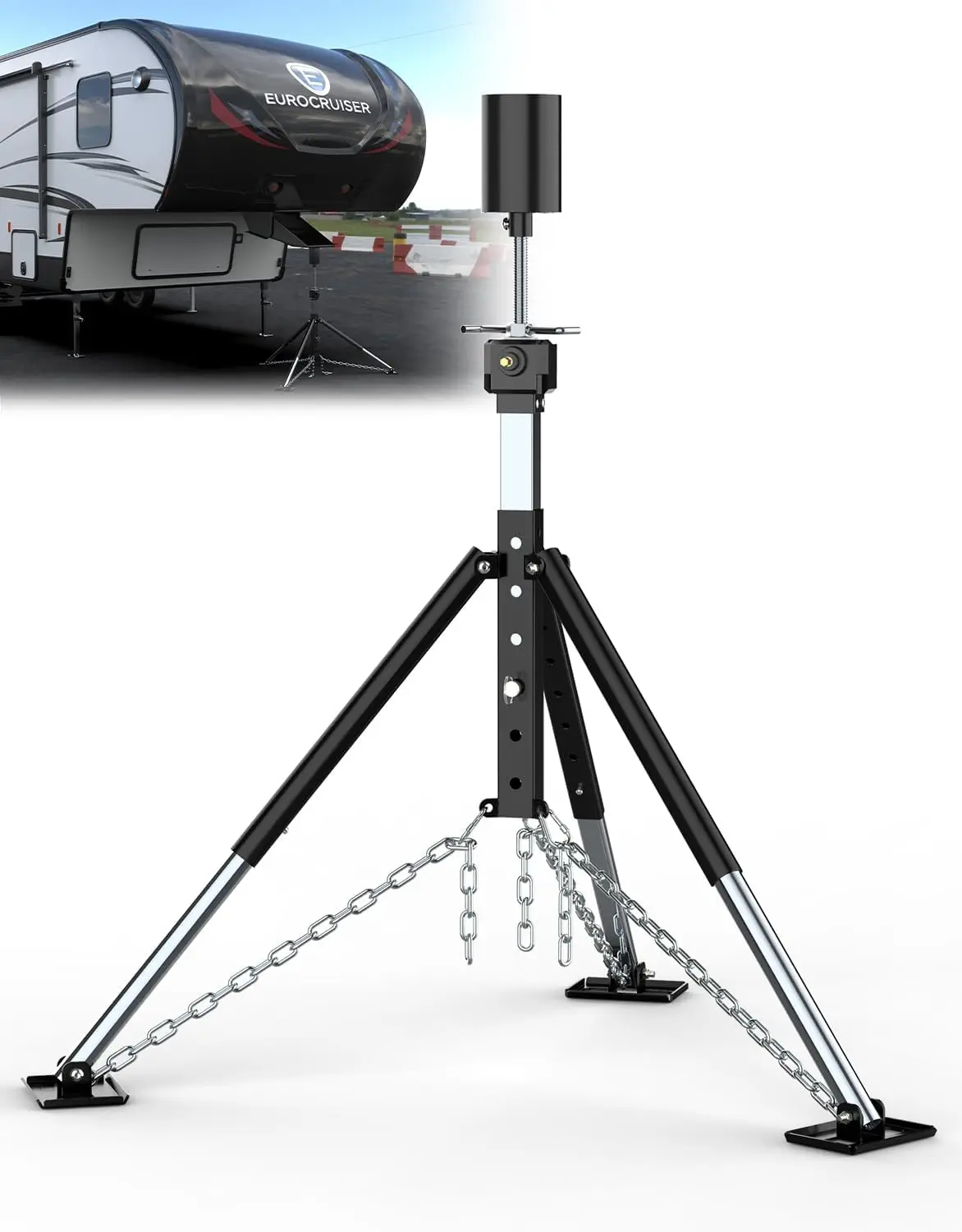 

Upgraded RV Camper 5th Wheel Tripod Stabilizer Jack, 22.8'-56.7' Adjustable, 5000 lbs Heavy Duty