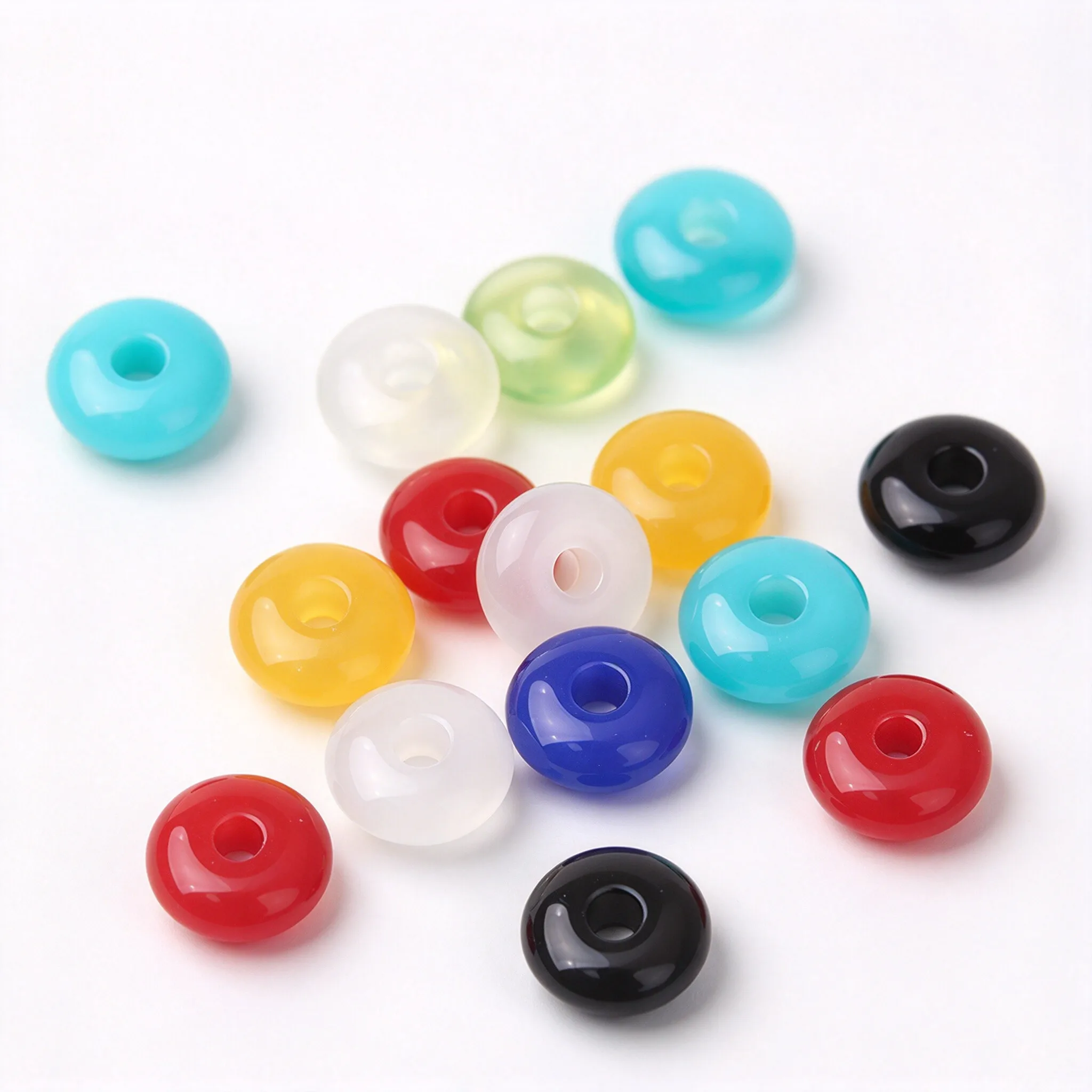 6.5mm Acrylic Spacer Beads, Flat Round Disc Beads for DIY Bracelet Necklace Jewelry Making