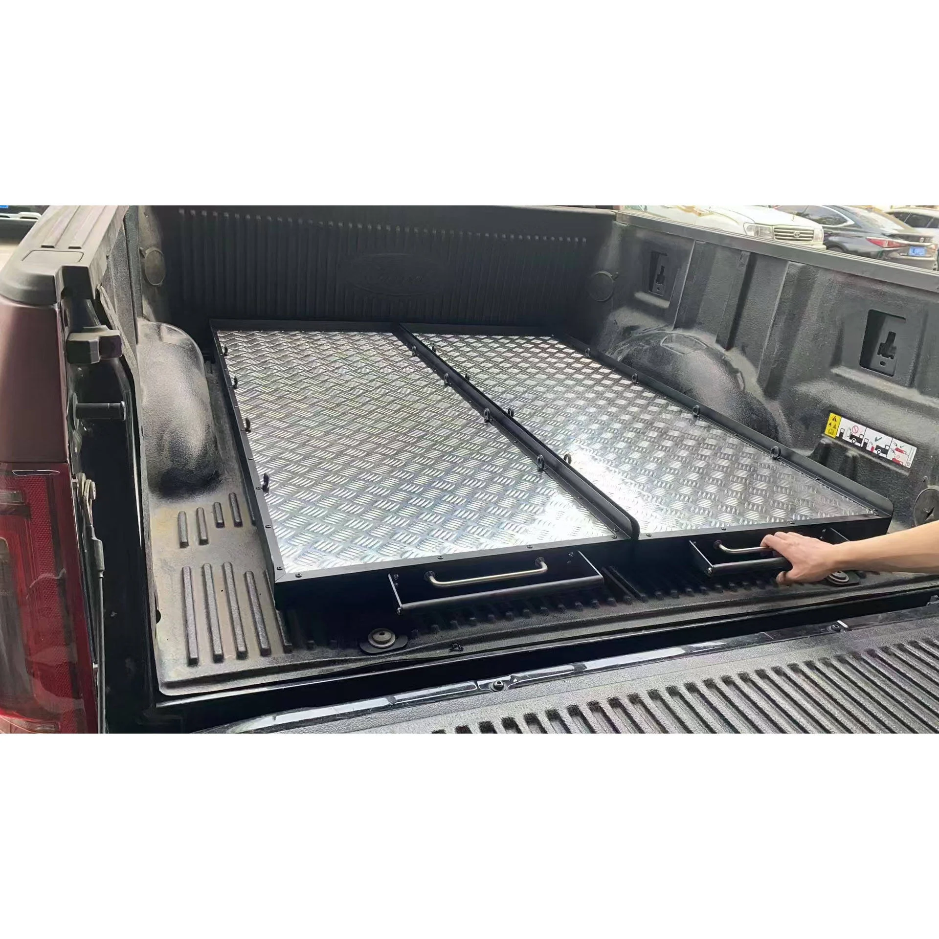 Weatherproof Double Slide Truck Cargo Slide System for Pickup Bed Compatible with Ford Ranger VW Amarok BYD Shark - Vehicle Stor