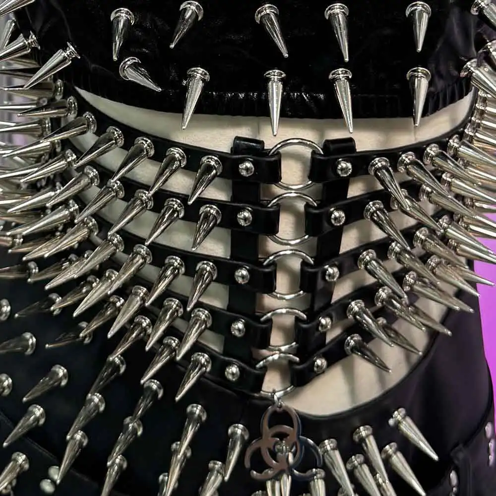 E-girls punk rock gótico na moda emo 90s eco grunge y2k topos saias club wear pico cravejado rebite goth cummerbunds harajuku