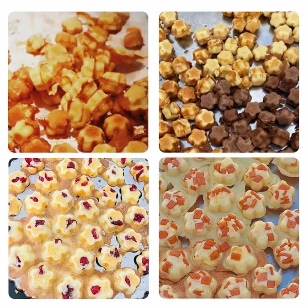 

19/37 Holes Plum Blossom Cake Mold Long Handle Double-Sided Bubble Waffle Maker Non-Stick Durable Ice Cream Cone Maker Household