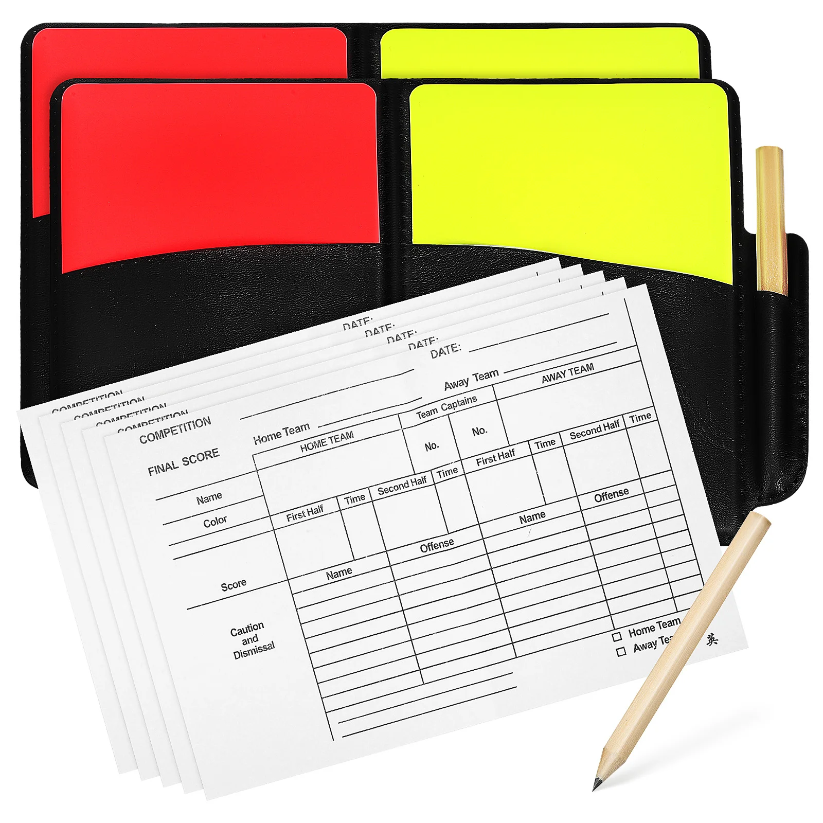 

2 Set Red and Yellow Card Suit Football Supply Referee Kit Scoreboard Accessory Sports Pvc