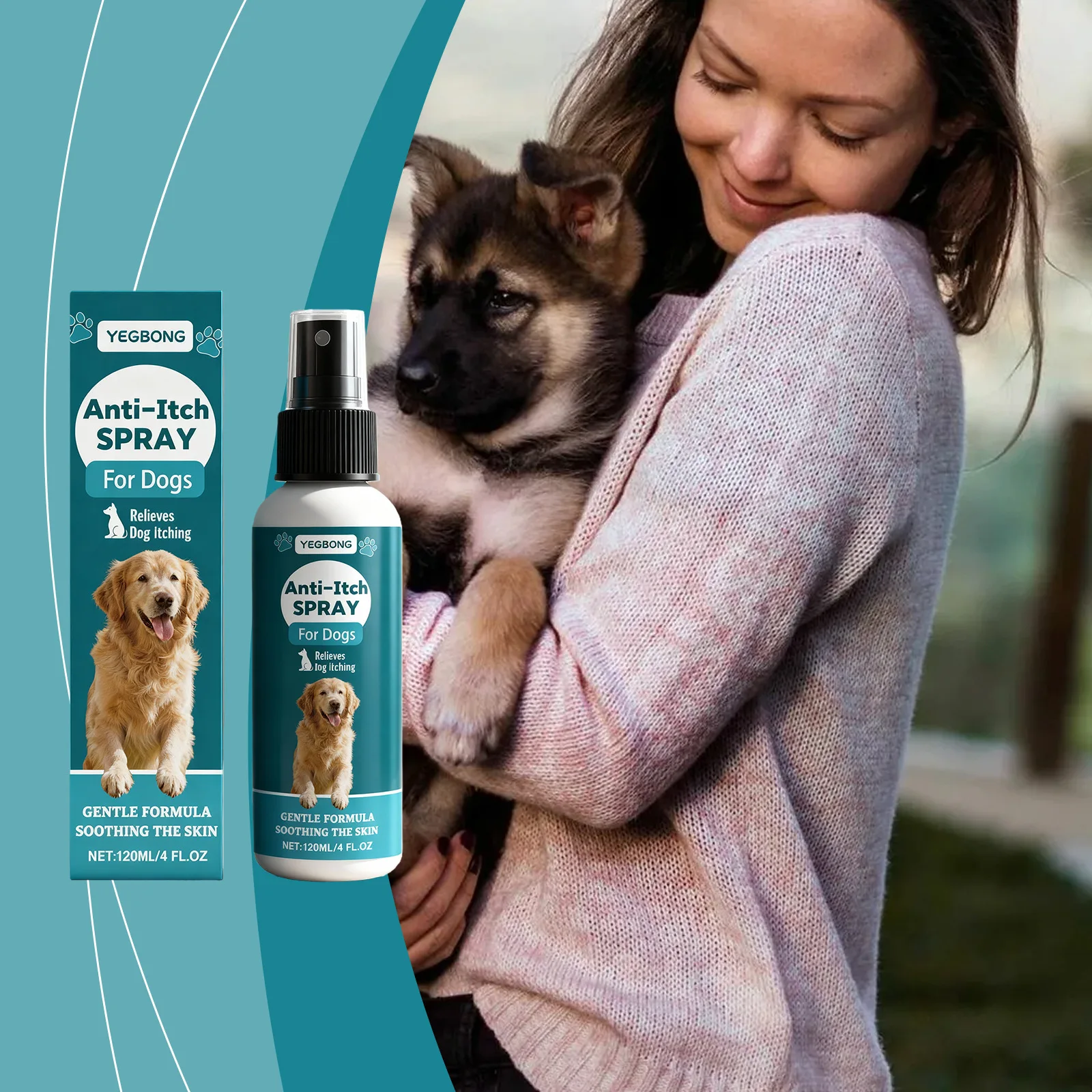 Yegbong Haustier-Hautpflegespray Beruhigt Rötungen Sanfte Formel Nicht-Reizende Linderung bei Trockenheit Hunde Katzen Empfindliche Haut Pflegespray 50ml – Detail 13