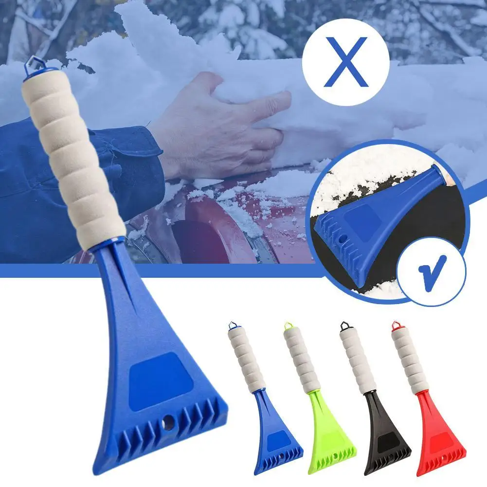 Car Windshield Snow Shovel Ice Shovel EVA Sponge Handle Plastic Scraper For Multi-function De-icing Snow Scraping Cleaning V7D6