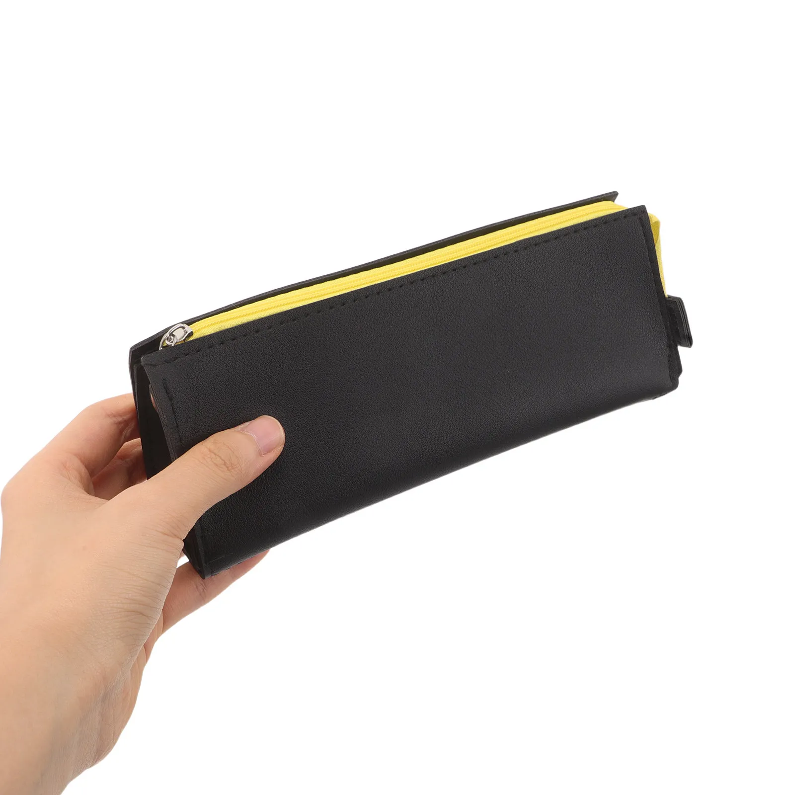 Large Capacity PU Pencil Holder Minimalist Pencil Case for College Student School Office Stationery Organizer
