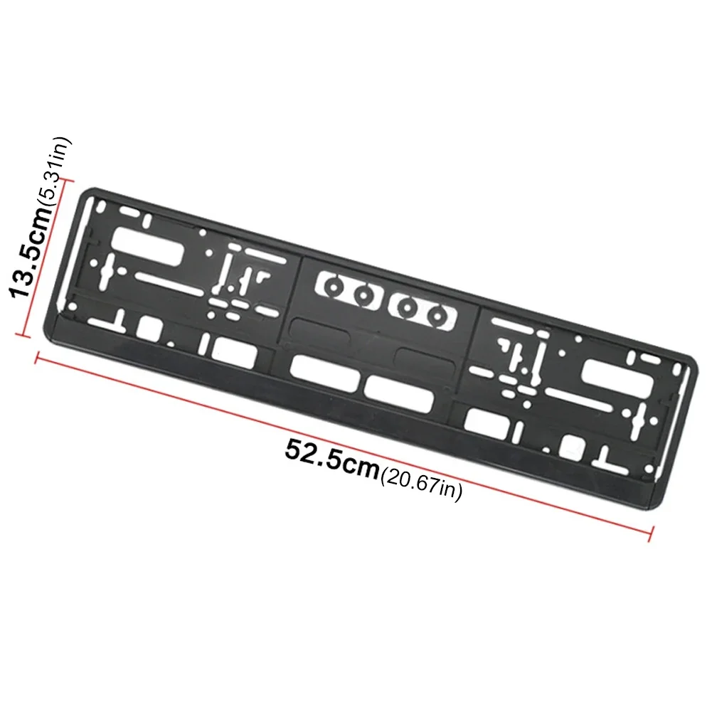 European/American Car License Plate Frame Holder 52x13cm 2Pcs Plastic Car License Plate Frame Waterproof Holder Auto Accessories