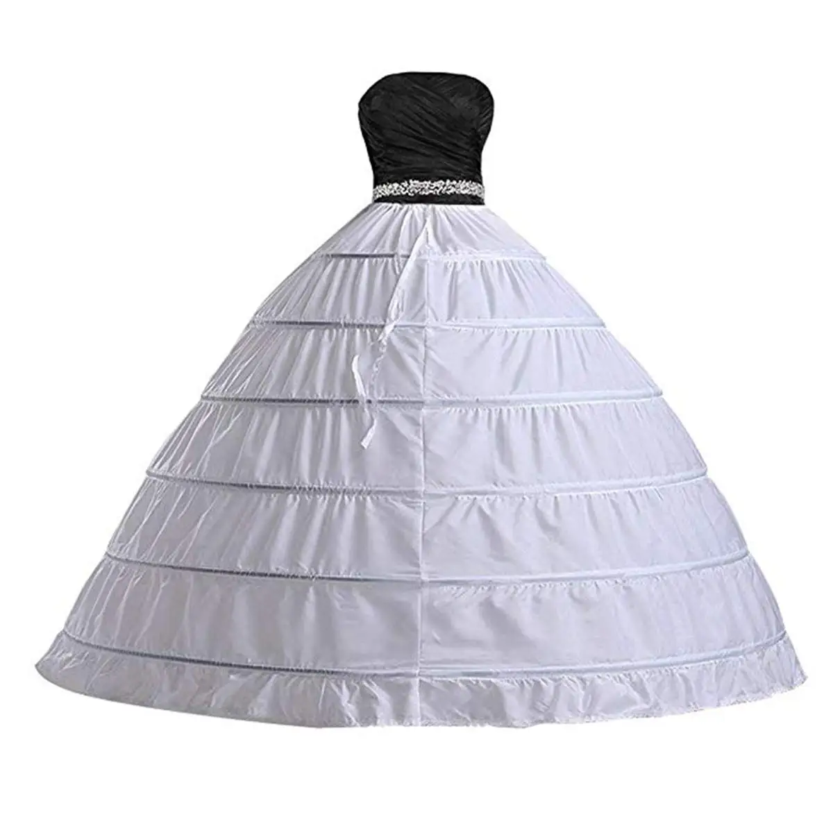 

White 6 Hoops Petticoat Ball Gown for Bigger Quinceanera Wedding Dress Crinoline Half Slips Underskirt Bridal Accessories