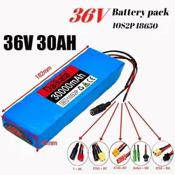 18650 36V30000mAh Rechargeable Lithium Ion Battery 10S2P 42V 500W, Used for Bicycles, Scooters Electric Motorcycle+free Shipping