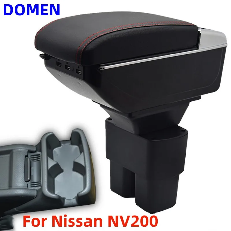 

For Nissan NV200 armrest box podlokietnik samochodowy Interior Parts Car Central Store Content With Large Space Dual Layer USB