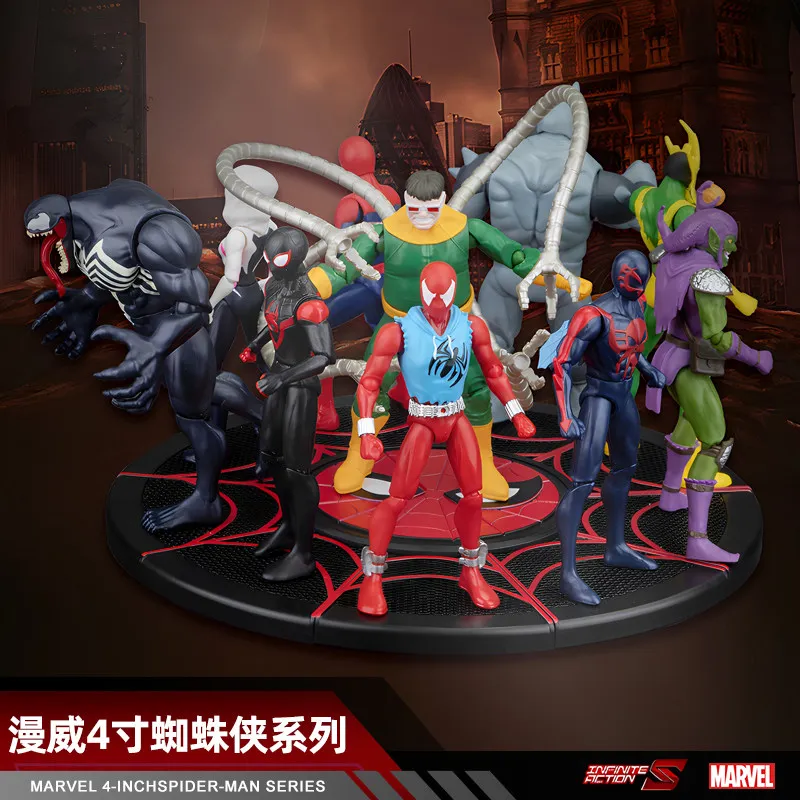 

Marvel 4 Inch Posable Action Figures Spider Man 2099 Gwen Venom Green Goblin Rhino Collectible Model For Kids Marvel Movie Fans