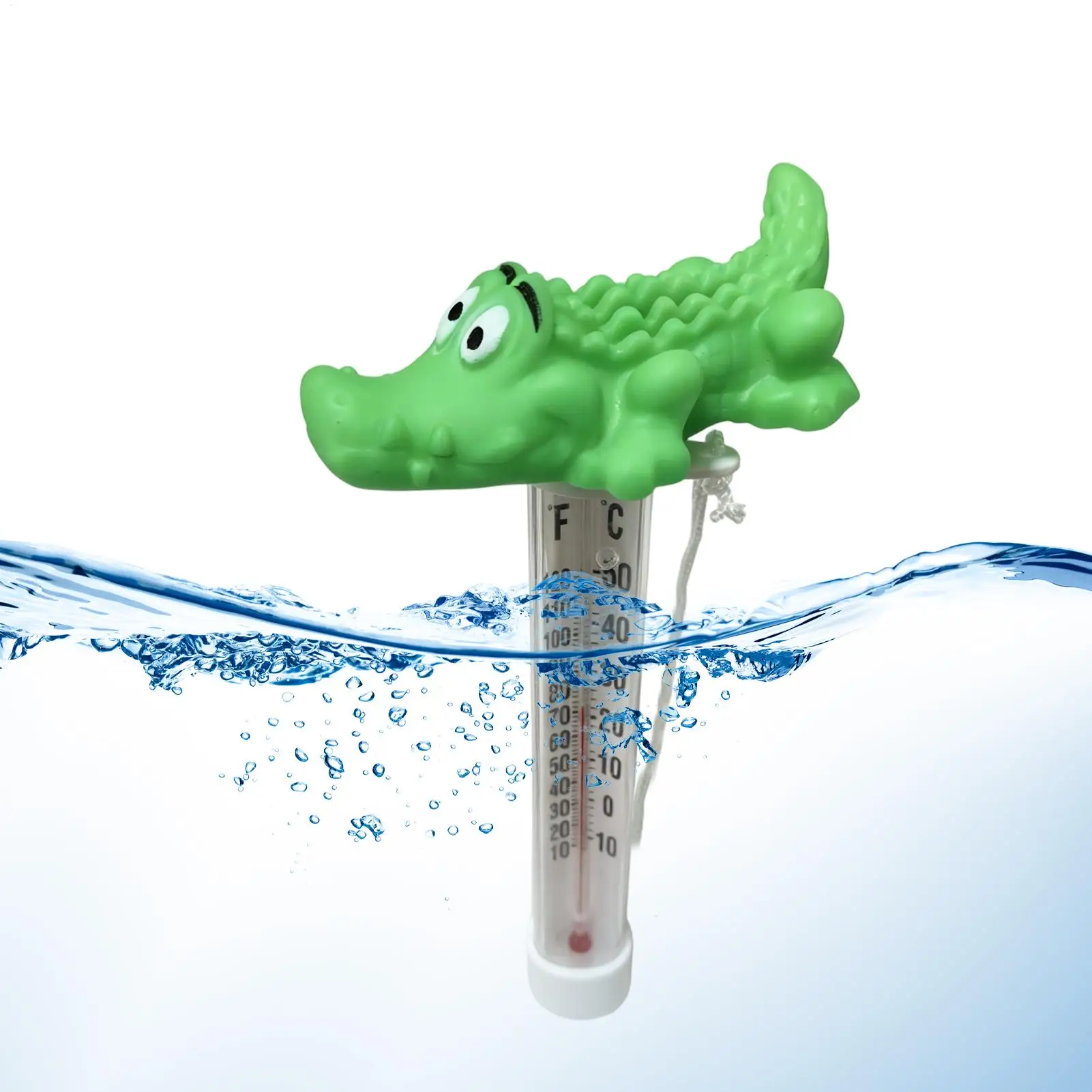 

Floating Pool Temperature Gauge Crocodile Shape Floating Water Monitoring Tool Children Bath Temperature Gauge for Pool Outdoor